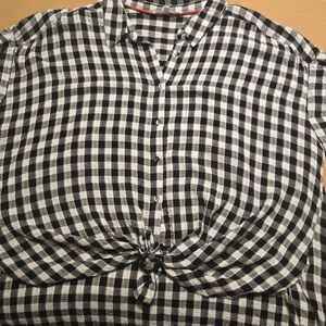 Black and White Checkered Button-Up Shirt